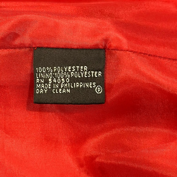 Solid red one button jacket pants suit by Kasper size 14 - Picture 14 of 16